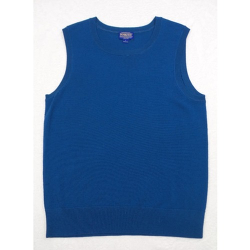 Pendleton Vest Adult Size Large Blue 100% Merino Wool Round Neck Pullover‎